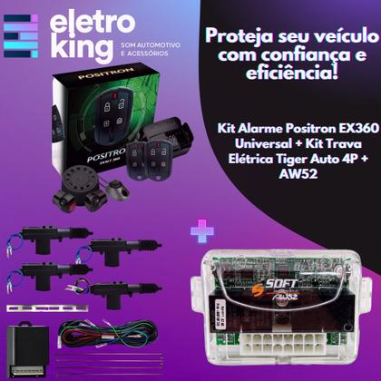 Imagem de Alarme Positron Ex360 + Modulo Vidro Aw52 C/ Trava Eletrica