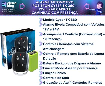 Imagem de Alarme Positron Tx360 Carro Caminhão Presença Chave Canivete