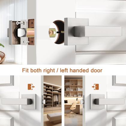 Imagem de Alavanca de porta Probrico Satin Nickel Square, pacote com 8