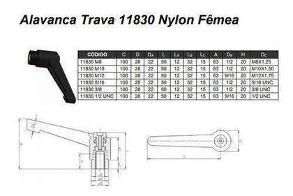 Imagem de Alavanca Nylon 11830 - Unc 3/8