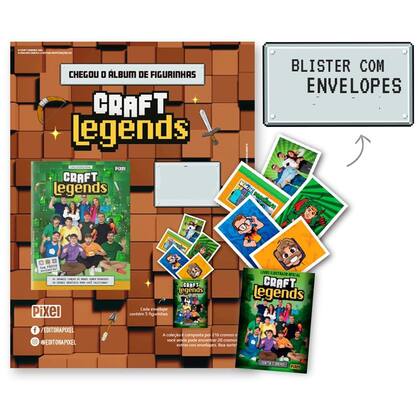 Imagem de Album Craft Legends Minecraft Youtubers 220 Figurinhas Gamers Lendários do Minecraft