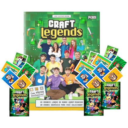 Imagem de Album Craft Legends Minecraft Youtubers 220 Figurinhas Gamers Lendários do Minecraft