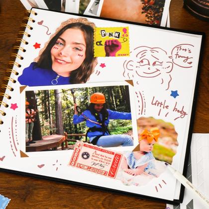 Imagem de Álbum de fotos de álbum de recortes Yopih 25x25 cm Capa de linho