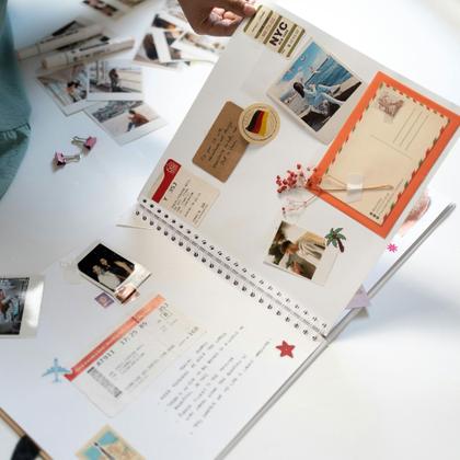 Imagem de Álbum de fotos de álbum de recortes Yopih Hardcover Kraft 20x20cm 40 páginas