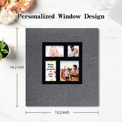 Imagem de Álbum de fotos potricher 10x15cm 1000 fotos Capa de linho cinza