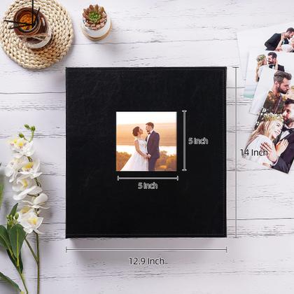 Imagem de Álbum de fotos: potricher 4x6 600 fotos, capa de couro