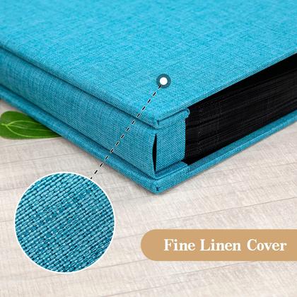 Imagem de Álbum de fotos potricher Small 4x6 200 fotos Linen Cover Blue