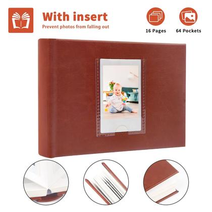 Imagem de Álbum de fotos Ruibytree, 64 bolsos para fotos de 2x3 polegadas