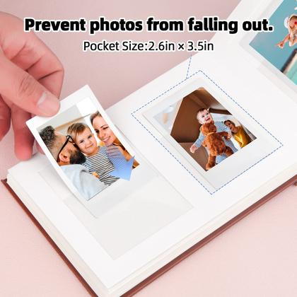 Imagem de Álbum de fotos Ruibytree, 64 bolsos para fotos de 2x3 polegadas