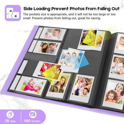 Imagem de Álbum de fotos Veicevol 560 e bolsos para Fujifilm Instax Mini