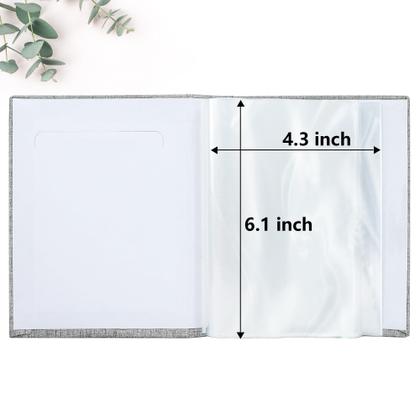 Imagem de Álbum de fotos Yopih Mini 4x6, pacote com 2 capas de linho cinza