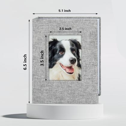 Imagem de Álbum de fotos Yopih Mini 4x6, pacote com 2 capas de linho cinza