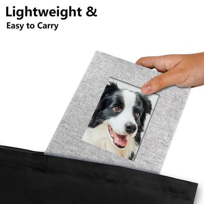 Imagem de Álbum de fotos Yopih Mini 4x6, pacote com 2 capas de linho cinza