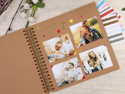 Imagem de Álbum de recortes, álbum de fotos, potricher, 25x25cm, 80 páginas, amarelo