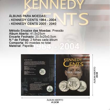 Imagem de Álbum Duplo Kennedy Cents 1964 - 2040