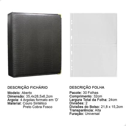 Imagem de Álbum Fichário 30 Folhas Cédulas 4 Espaços 32x24 Cobra Fosco G