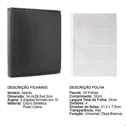 Imagem de Álbum Fichário 30 Folhas PP Cédulas 4 Espaços 32x24 Cobra GF