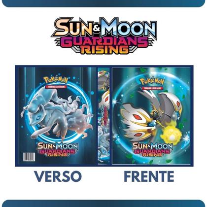 Imagem de Álbum Pasta Fichário Pokemon com 10 Folhas YES 9 Bolsos Sun & Moon Guardians Rising Capa Dura