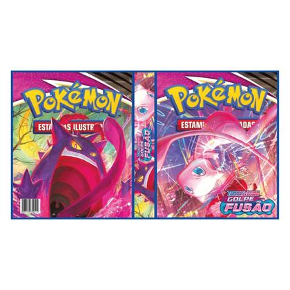 Imagem de Álbum Pasta Fichário Pokemon com 20 Folhas YES 9 Bolsos Espada e Escudo Golpe de Fusão Capa Dura Reforçado para Colecionar Cartas