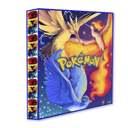 Imagem de Álbum Pasta Fichário Pokemon com 20 Folhas YES 9 Bolsos Pássaros Lendários Capa Dura Reforçado Coleção