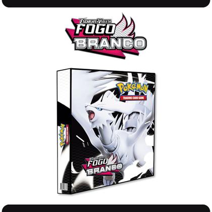 Imagem de Álbum Pasta Fichário Pokemon Escarlate e Violeta Fogo Branco Capa Dura Reforçado para Guardar Cards