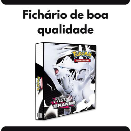 Imagem de Álbum Pasta Fichário Pokemon Escarlate e Violeta Fogo Branco Capa Dura Reforçado para Guardar Cards