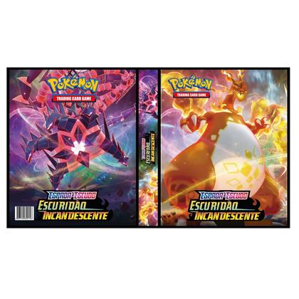 Imagem de Álbum Pasta Fichário Pokemon Espadas Escudos Escuridão Incandescente Capa Dura Reforçado para Colecionadores de Cards Cartas