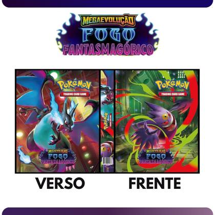 Imagem de Álbum Pasta Fichário Pokemon Fogo Fantasmagórico Capa Dura Mega Evolução Coleção TCG Cartas Baralho