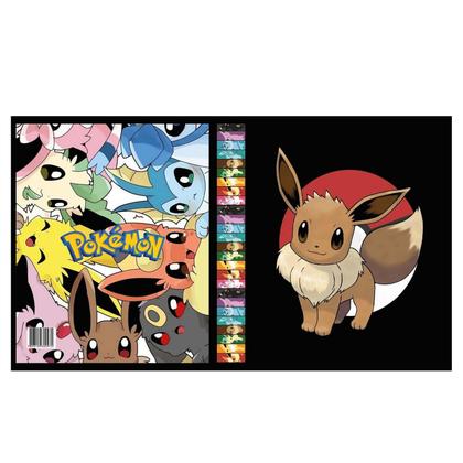 Imagem de Álbum Pasta Fichário Preto Pokémon Eevee Capa Dura Reforçado Para Colecionar Cards Cartas Personagem