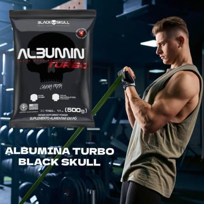 Imagem de Albumina Turbo Black Skull Proteína Zero Lactose Da Clara Do Ovo - Refil 500g