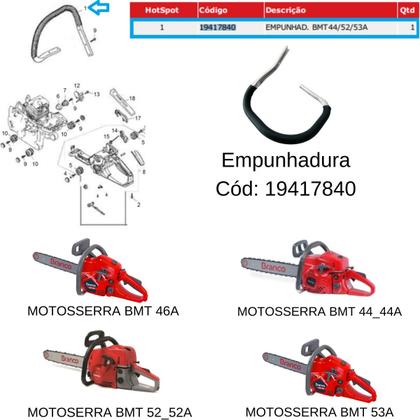 Imagem de Alça Cabo Arqueado Da Motosserra BMT 44_44A Branco Original