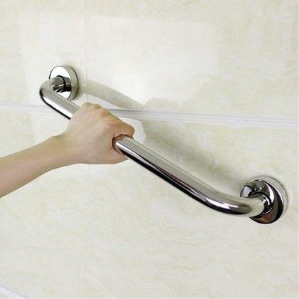 Imagem de Alça de Apoio 30cm Barra Inox Banheiro Box Idoso Acessibilidade Gestante Segurança Suporte Parede Corrimao Resistente