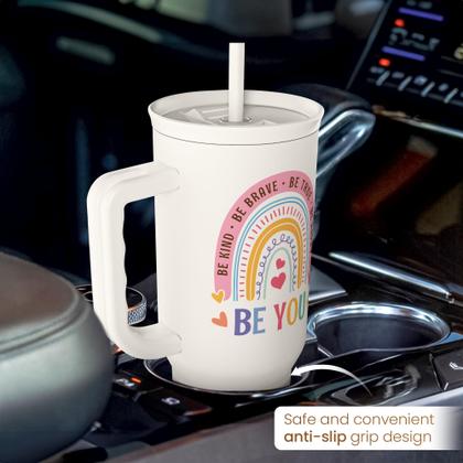 Imagem de Alça de caneca de viagem de aço inoxidável Tumbler SANDJEST de 40 onças
