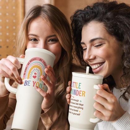 Imagem de Alça de caneca de viagem de aço inoxidável Tumbler SANDJEST de 40 onças