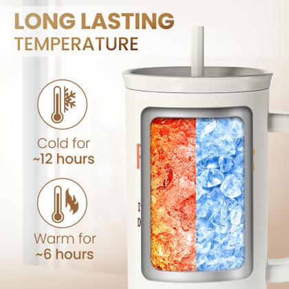 Imagem de Alça de caneca de viagem de aço inoxidável Tumbler SANDJEST de 40 onças