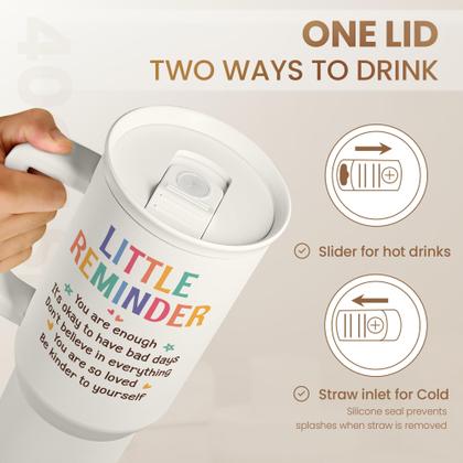 Imagem de Alça de caneca de viagem de aço inoxidável Tumbler SANDJEST de 40 onças