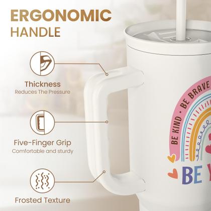 Imagem de Alça de caneca de viagem de aço inoxidável Tumbler SANDJEST de 40 onças