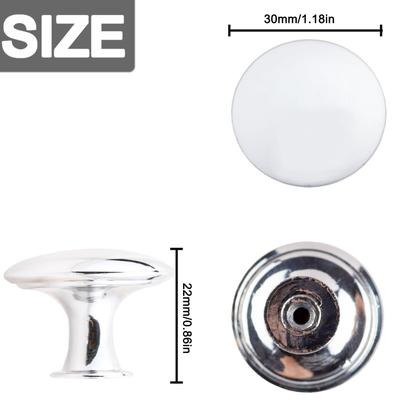 Imagem de Alça de hardware HUGOLEM, pacote com 20 botões redondos prateados de 3 cm