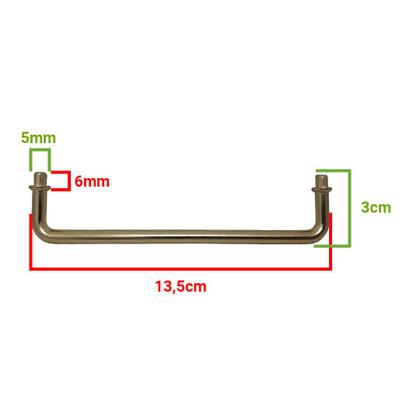 Imagem de Alça ou Puxador Retangular Encaixe G Kit 10 Un 13,5x3cm Caixa Bandeja Artesanato