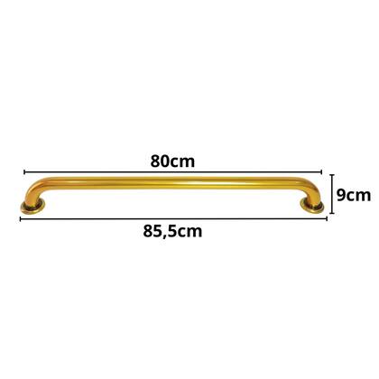 Imagem de Alças Barra De Apoio 80cm Banheiro Idoso Deficiente Dourado