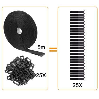 Imagem de Alças de cabo WSZJINB 5m x 2cm ajustáveis com fivelas de nylon preto