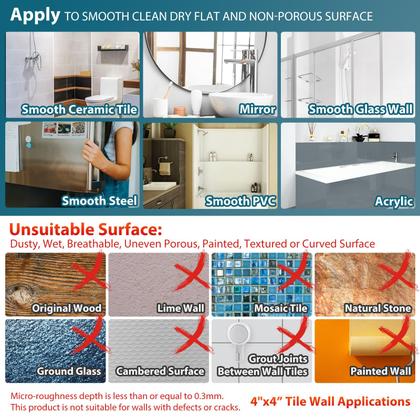 Imagem de Alças de chuveiro TAILI Suction, barras de apoio de 30 cm, pacote com 2 unidades prateadas