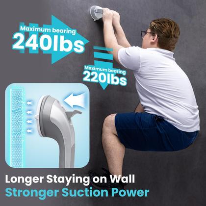 Imagem de Alças de chuveiro TAILI Suction, barras de apoio de 30 cm, pacote com 2 unidades prateadas