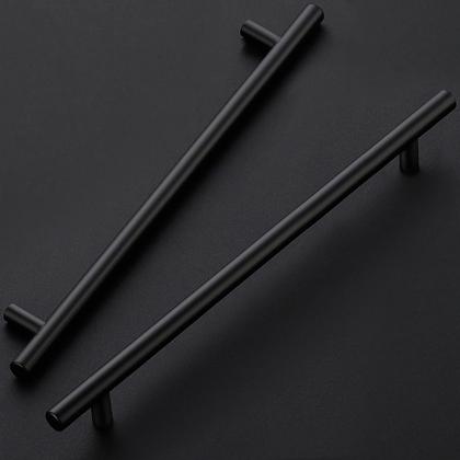 Imagem de Alças de gabinete Ravinte, pacote com 18 unidades, aço inoxidável preto fosco