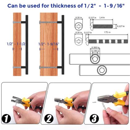Imagem de Alças de gabinete Ravinte, pacote com 18 unidades, aço inoxidável preto fosco