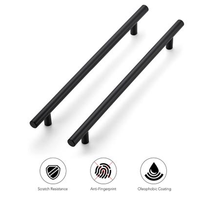 Imagem de Alças de gabinete Ravinte, pacote com 18 unidades, aço inoxidável preto fosco