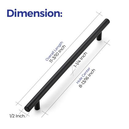 Imagem de Alças de gabinete Ravinte, pacote com 18 unidades, aço inoxidável preto fosco