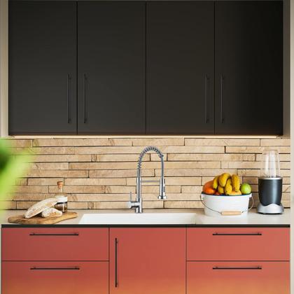 Imagem de Alças de gabinete Ravinte, pacote com 18 unidades, aço inoxidável preto fosco