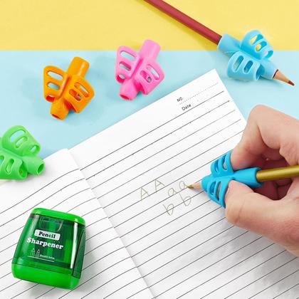 Imagem de Alças de lápis HILELIFE, pacote com 6 para caligrafia infantil - 4 cores