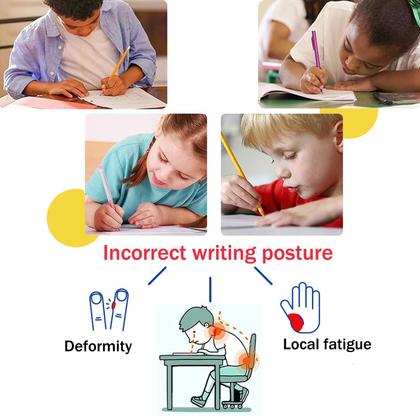 Imagem de Alças de lápis HILELIFE, pacote com 6 para caligrafia infantil - 4 cores